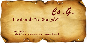 Csutorás Gergő névjegykártya